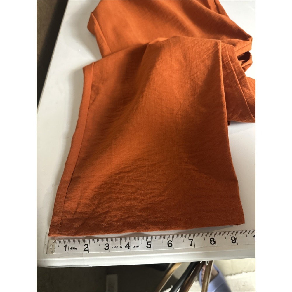 Feiersi Wide Leg Pants Women's Small Rust Orange High Rise Casual Boho Earthy - Picture 11 of 12